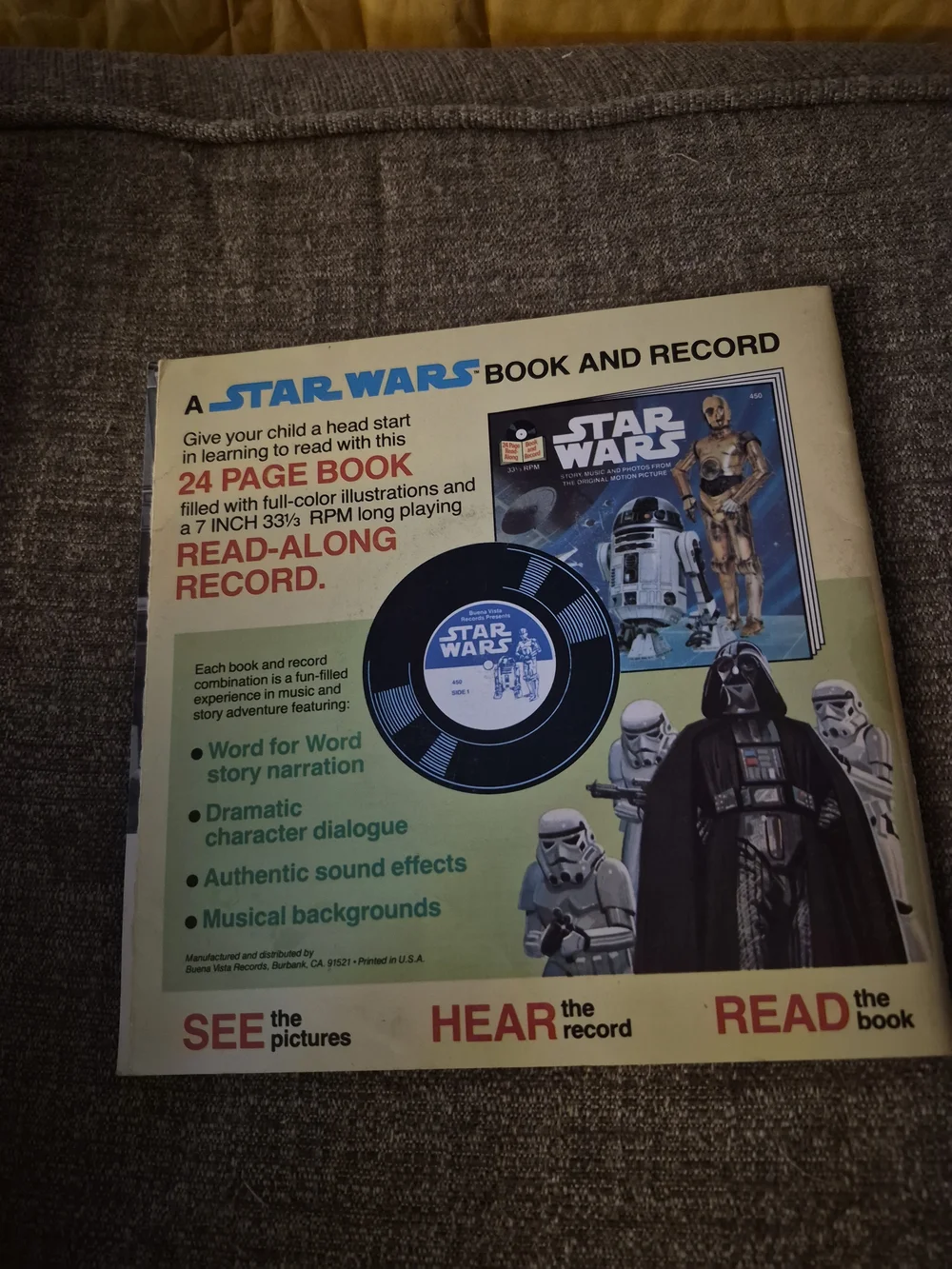 Star Wars Empire Strikes Back Read-Along Record — Blue and Black Cover